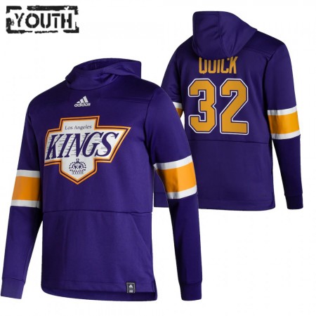 Børn Los Angeles Kings Jonathan Quick 32 2020-21 Reverse Retro Pullover Hooded Sweatshirt